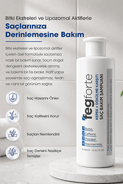 FegForte Feg Forte Dökülme ve Kepek Karşıtı Güçlendirici Şampuan - 400 mL