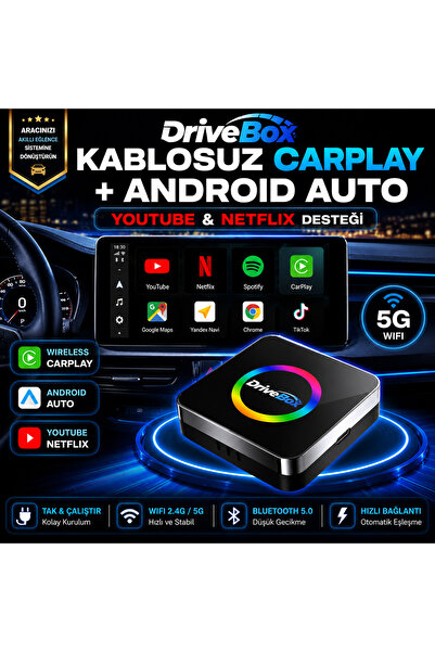 TARÇIN Yeni Nesil Araç CarPlay ve Android Auto AI Box | 4GB+64GB Android 14 |...