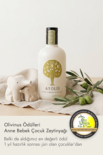 Ayolis Premium Anne Bebek Çocuk Zeytinyağı 500 ml Ödüllü Ilk Hasat Soğuk Sıkım Natürel Sızma Zeytinyağı