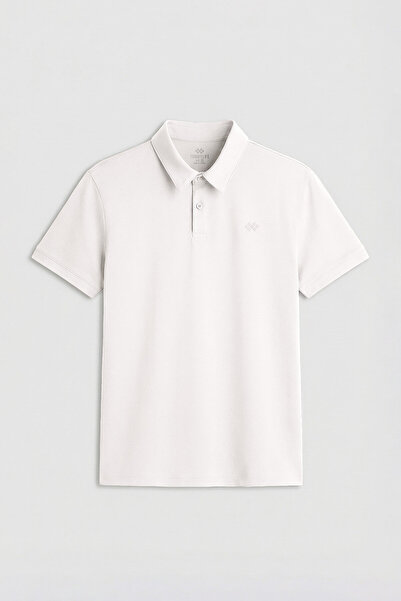 TOMMY LIFE Ecru Standard Fit Basic Polokragen Herren T-Shirt - 87748