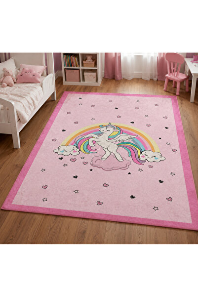 Nursery Rug- Rainbow And Unicorn Pattern- DOT SOLE