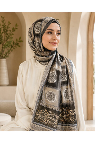 BG SCARF Retro Desenli Pamuk Soft Şal