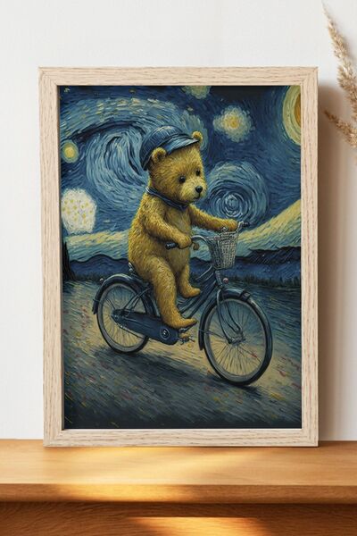 Luna Marissa Αφίσα Van Gogh Bear - Ψηφιακή αφίσα τέχνης από χοντρό χαρτί χωρί...