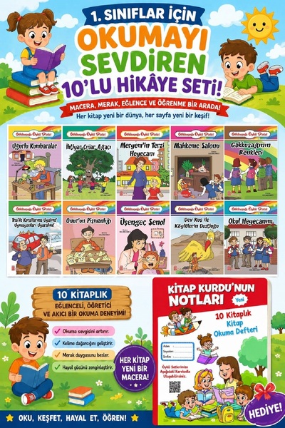 Ata Yayıncılık 1.Sınıflar İçin Okumayı Sevdiren 10 lu Hikaye Seti 6 (Kitap Ok...
