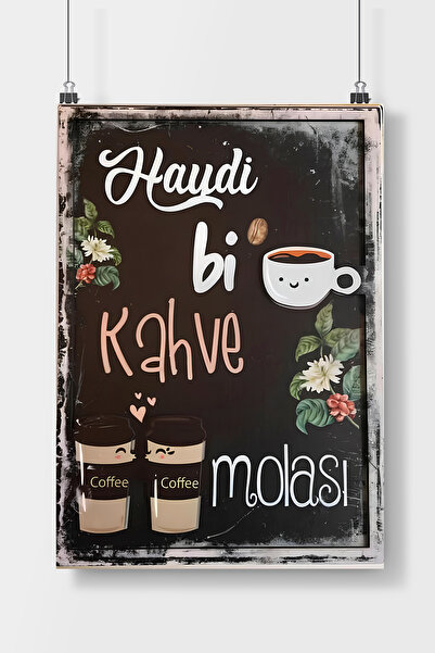 Luna Marissa Kahve Molası Yazılı Sanatsal Poster Çerçevesiz Duvar Posteri