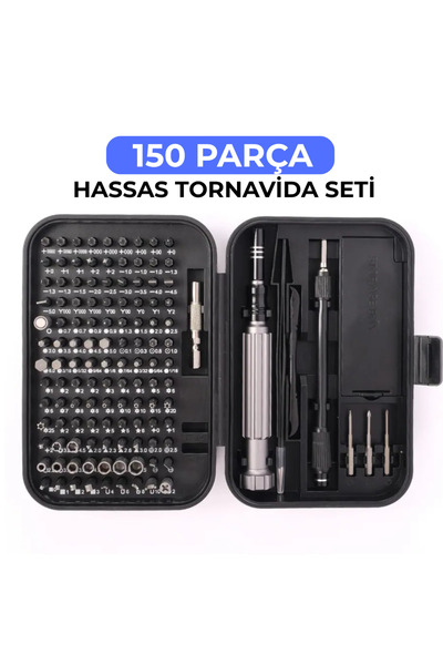 Marketekno Multifonksiyonel 150 Parça Tornavida Seti - Manyetik Uçlu Profesyo...