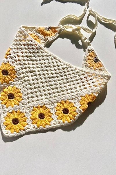 New Obsessions Floral Örgü Üçgen Bandana