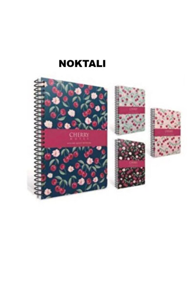Gıpta Cherry Spiralli Sert Kapak Noktalı Defter 17X24 Cm 120 Yaprak 70 Gram K...