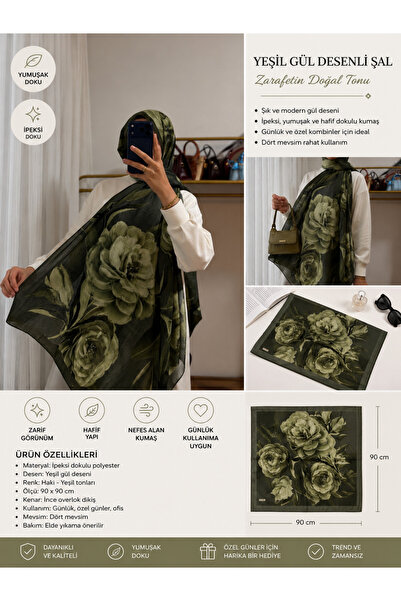 Merve Collection Çiçek Desenli Şal Bordo Siyah