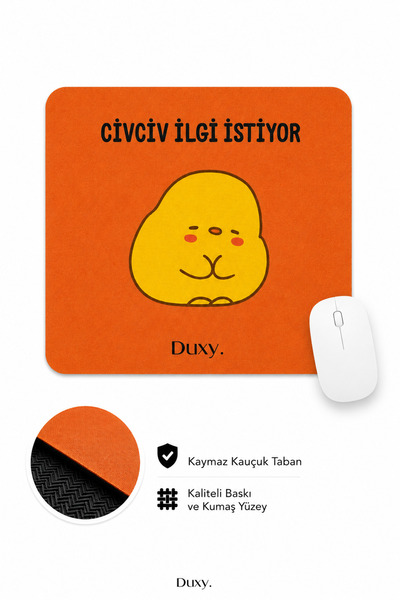 Duxy Mouse pad cu model amuzant, 23x19 cm, bază anti-alunecare, confortabil ș...