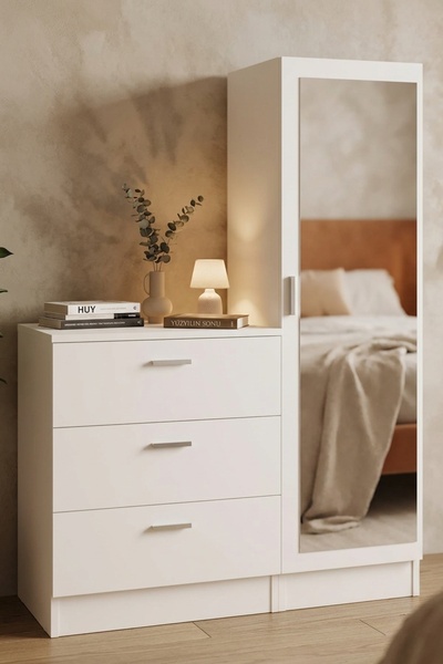 L'occi Concept Foster Modern 3 Çekmeceli Şifonyer ve Elbise Dolabı - Gardırop...