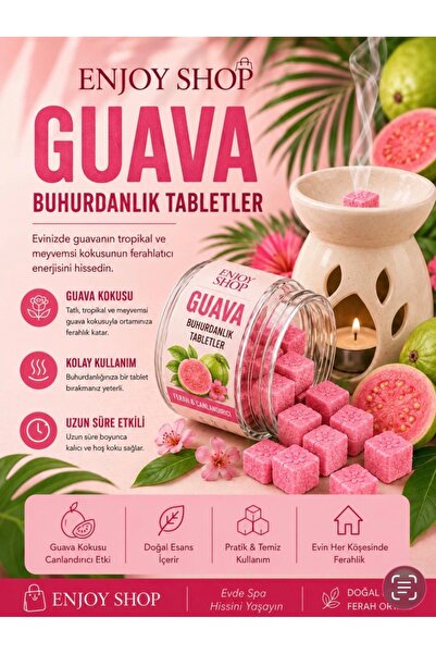 ENJOY SHOP 20 ADET GUAYABA MEYVE AROMALI KOKU DOĞAL NATUREL BUHURDANLIK WAX M...