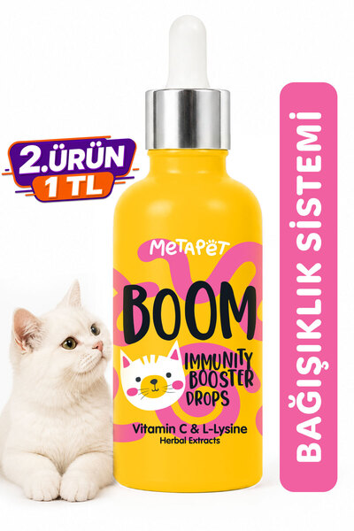 Metapet Kediler için Bağışıklık Sistemi Güçlendirici, C Vitamini ve Lysine Vi...