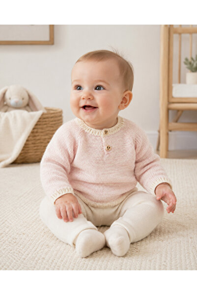 Butik Hobi Kafe 3-6 Aylık El Örgüsü Bebek Kazağı