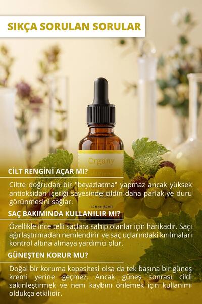 Organy Cold pressed grape seed oil 100% natural skin hair and massage care oil grape seed oil 50 ml