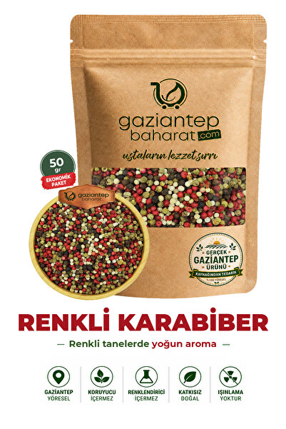 Gaziantep Baharat Renkli Karabiber 50gr - Taze Ve Aromatik, Doğal Baharat
