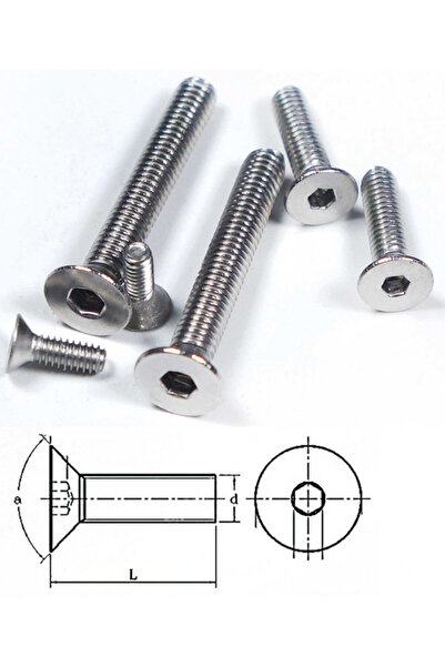 Robbe Șurub din oțel inoxidabil, cu cap înecat și locaș hexagonal, M3x10mm (3...