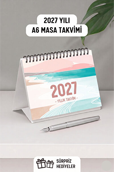 Eldesen Tasarım 2027 Masa Takvimi Spiralli A6 (15x12cm) Orta Boy / Resmi Tati...