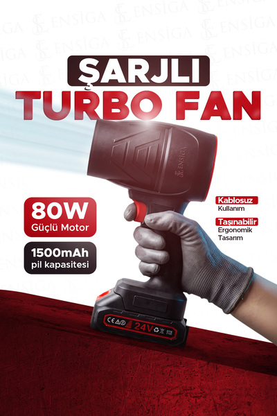 EN SİGA Şarjlı Turbo Hava Üfleyici 24V Güçlü Motorlu Taşınabilir Kablosuz Tem...