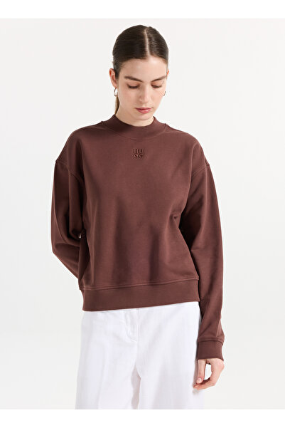 HUGO Kahverengi Kadın Bisiklet Yaka Sweatshirt 50527463