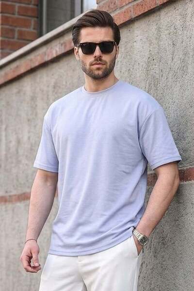 Madmext Μπλε Regular Fit Basic Ανδρικό T-Shirt 6131