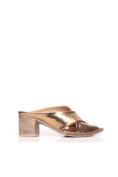 BUENO Pantofi din piele bronzată pentru femei, papuci cu toc 01wn6108
