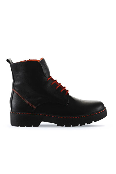 Bueno Shoes Siyah Trnc Flotter Deri Kadın Düz Bot 01wr4905