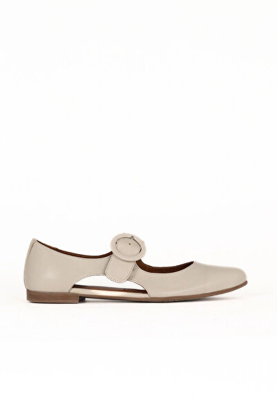 Bueno Shoes Pantofi plati de damă din piele bej 01we2900