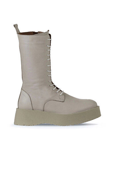 Bueno Shoes حذاء نسائي بكعب عريض من الجلد باللون البيج 01wv1303