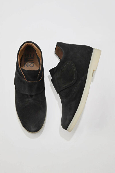 Bueno Shoes Cizme plate de damă din piele intoarsa neagra 01wt3312