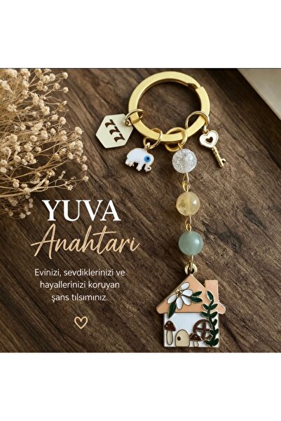 Nest Manifest Natural Stone Keychain(MIRACLE-ABUNDANCE ABUNDANCE-EVIL EYE)