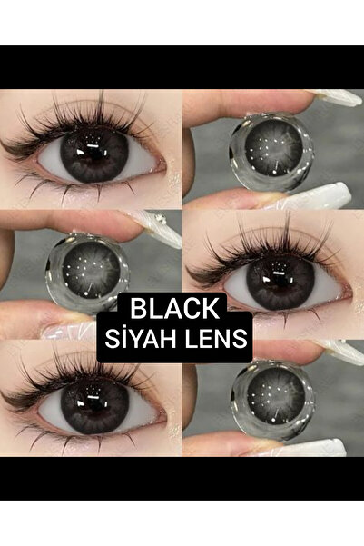 Eyeshop GÖZ LENSİ BLACIK Gözü Büyük Gösterir Siyah Tonda Doğal Görünümlü Kula...