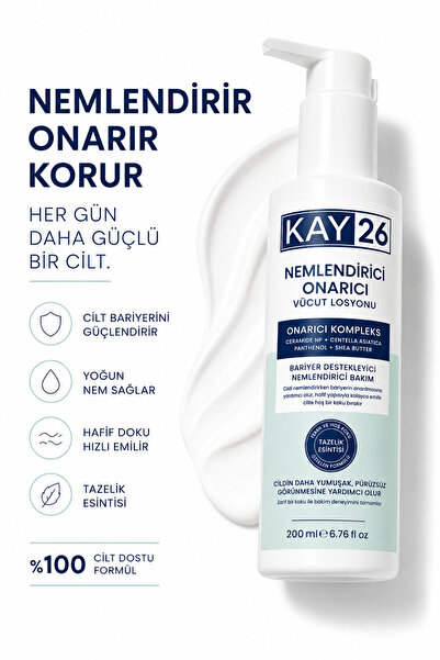 KAY26 Ceramide NP, Centella Asiatica & Shea Butter İçeren Taze ve Hoş Kokulu ...