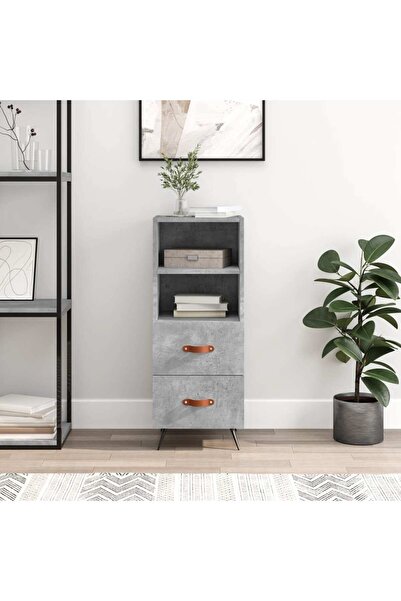 Concept Servantă, gri beton, 34,5x34x90 cm, lemn compozit