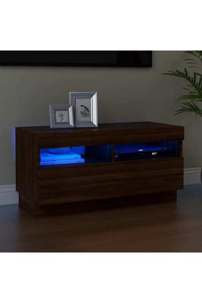 Concept Comodă TV cu lumini LED, stejar maro, 80x35x40 cm