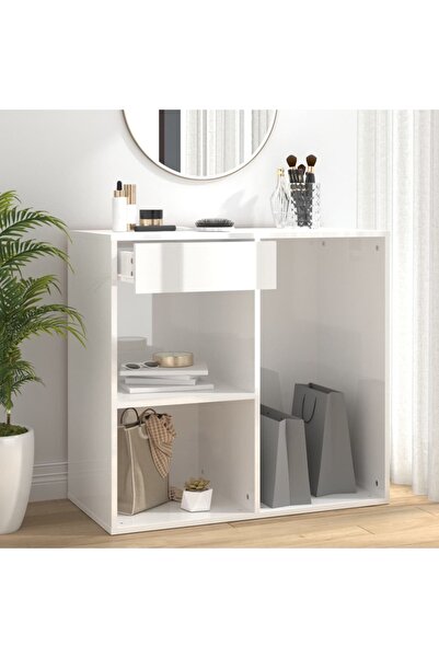Concept Dulap de cosmetice alb extralucios, 80x40x75 cm, lemn prelucrat