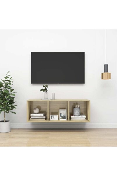 Concept Dulap TV montat pe perete, stejar Sonoma, 37x37x107 cm, PAL