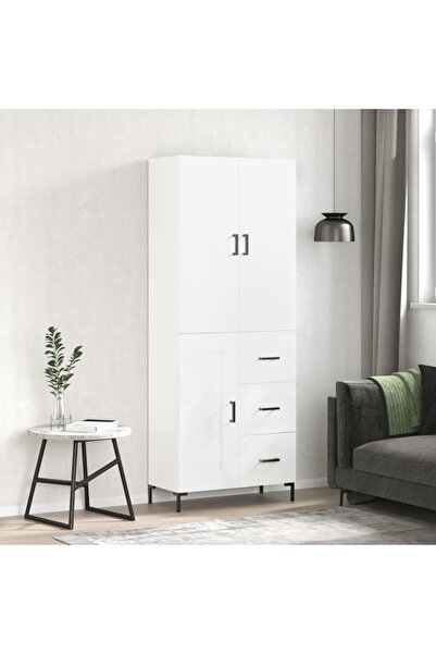 Concept Dulap înalt, alb, 69,5x34x180 cm, lemn compozit