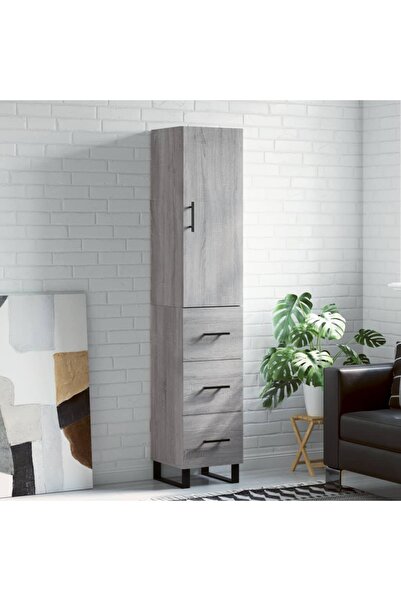 Concept Dulap înalt, gri sonoma, 34,5x34x180 cm, lemn prelucrat