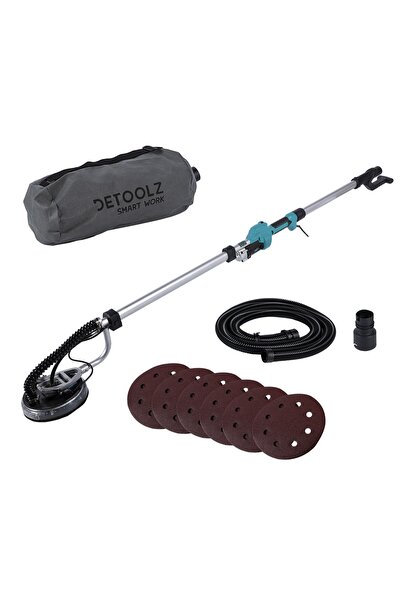 DETOOLZ Șlefuitor de perete extensibil cu aspirator și sac
