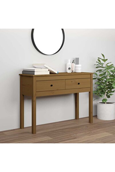 Concept Masă consolă, maro miere, 100x35x75 cm, lemn masiv de pin
