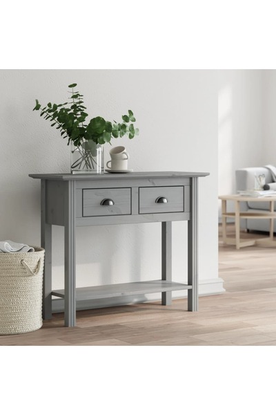 Concept Măsuță consolă "BODO", gri, 90x34,5x73 cm, lemn masiv de pin