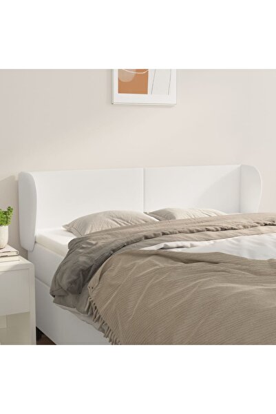 Concept Tăblie de pat cu aripioare, alb, 147x23x78/88cm piele ecologică
