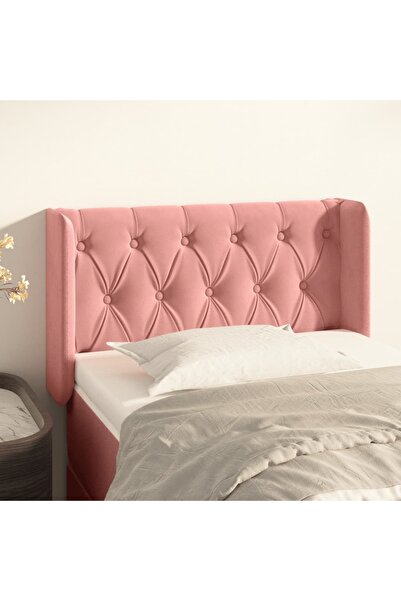 Concept Tăblie de pat cu aripioare roz 83x16x78/88 cm catifea