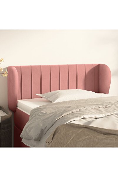 Concept Tăblie de pat cu aripioare roz 93x23x78/88 cm catifea