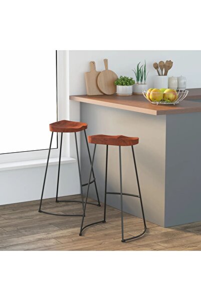 Concept Scaune de bar Gavin 2 buc. 50x40x78 cm lemn masiv de mango