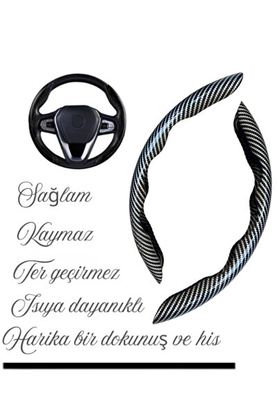 Autokit Karbon Fiber Direksiyon Kılıfı Direksiyon Koruyucu Kılıf