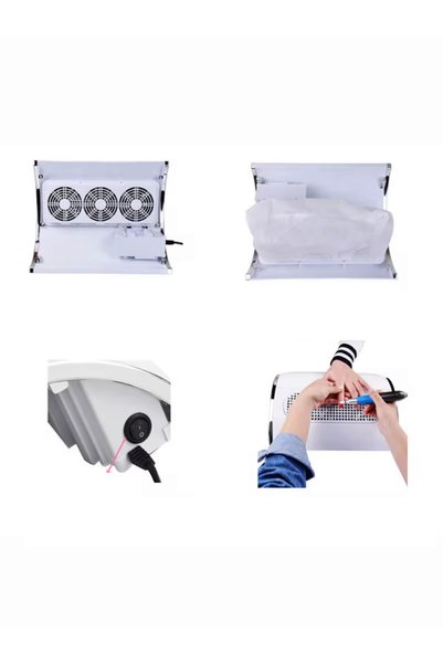 Fujika Prosthetic Nail Dust Collection Machine Device with 3 Motors (3 Fans) and Spare Dust Bag
