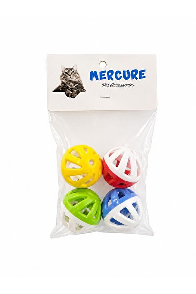 Kedi Oyuncağı 4 lü Zilli Top x 10 paket