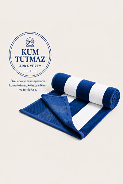 SEVHOME CONCEPT Plaj Havlusu Kum Tutmaz Özel Seri,%100 Gerçek Pamuk -Polyeste...